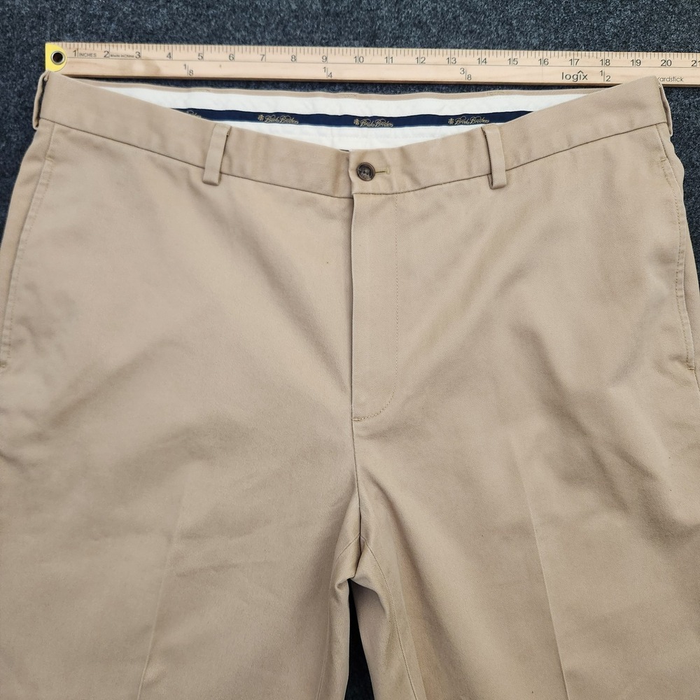 Brooks Brothers Mens 40x32 Khaki Advantage Chino Clark Casual Pants Office - Picture 4 of 10